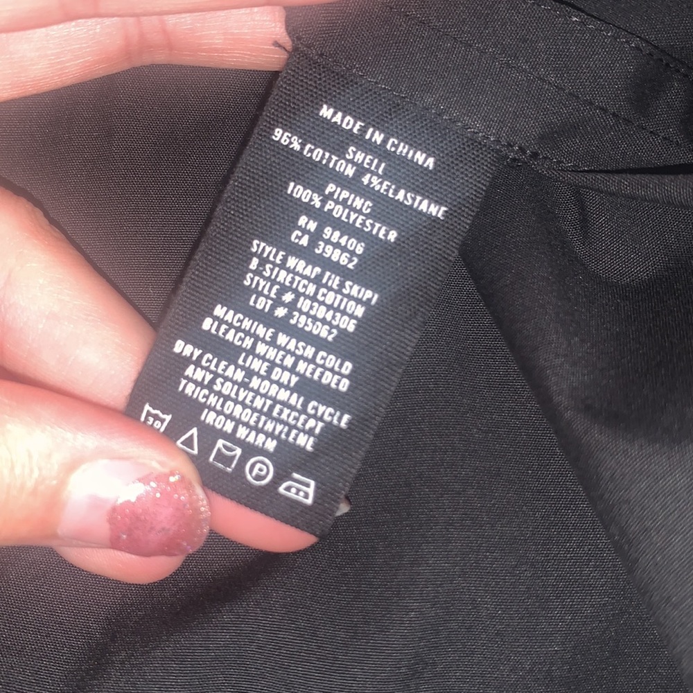 Theory | Cotton Black Wrap Tie Skirt - Picture 6 of 7